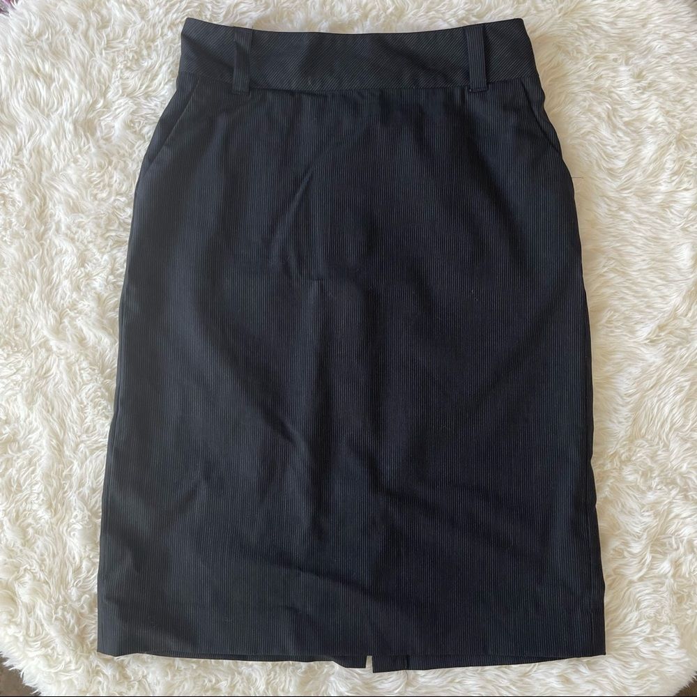 Banana Republic Black Pinstripe Pencil Skirt